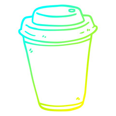 cold gradient line drawing cartoon takeout coffee cup