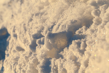 After snowfall - lying snow after the last snowfall. The picture was taken in the winter season.