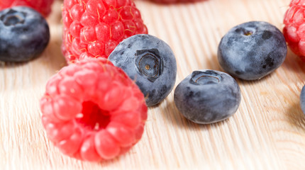 raspberry with blueberry