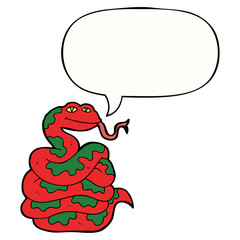 cartoon snake and speech bubble