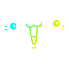 cold gradient line drawing cute cartoon face