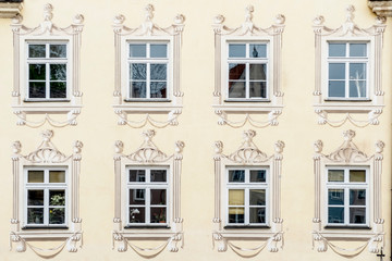 Obraz premium typical facades of german old houses in baviera