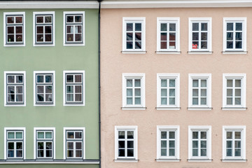 Fototapeta premium typical facades of german old houses in baviera