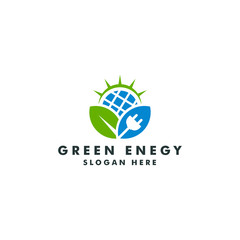 eco energy logo template, nature icon symbol - vector