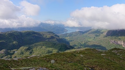 landscape with mountains and clouds