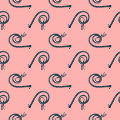 pattern with a lash, whip for beating, bdsm background, watercolor illustration