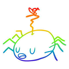 rainbow gradient line drawing halloween spider
