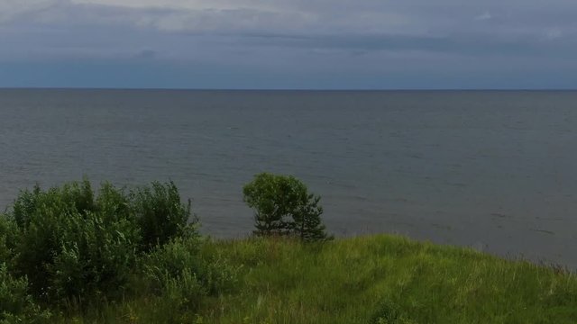 Sea and shore. Filmed on drone.