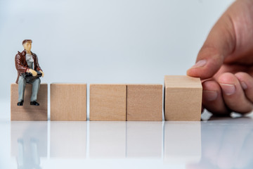 Building Blocks on table with white background