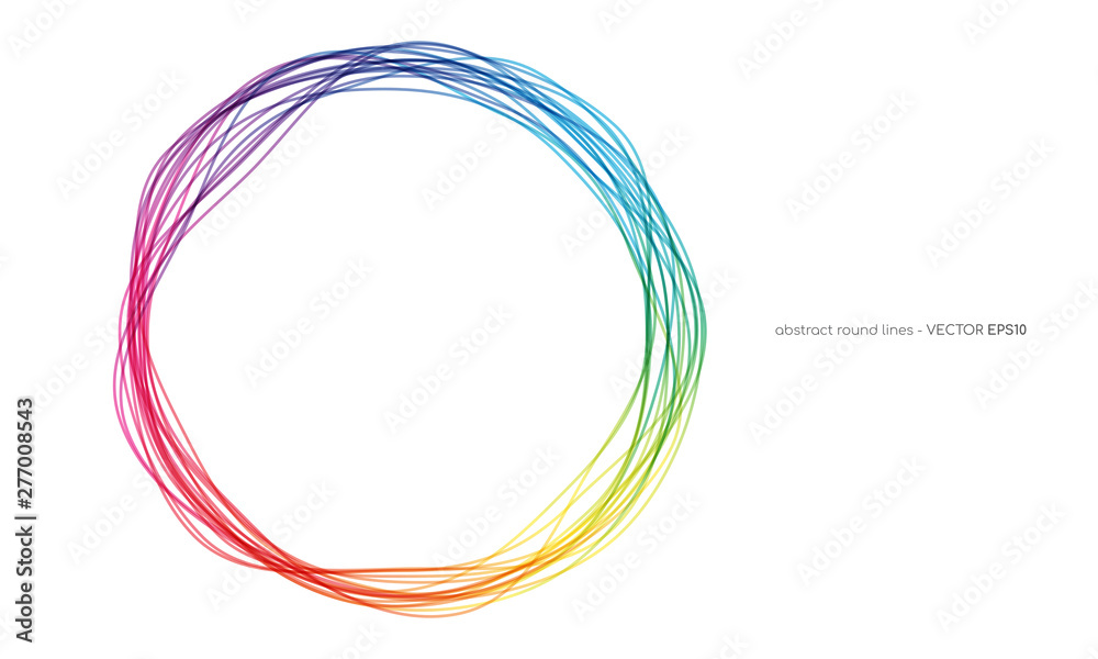 Aufkleber Vector abstract circles lines round frame colorful rainbow isolated on white background with empty space for text