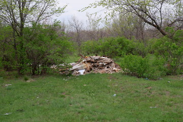 Garbage heap in the forest