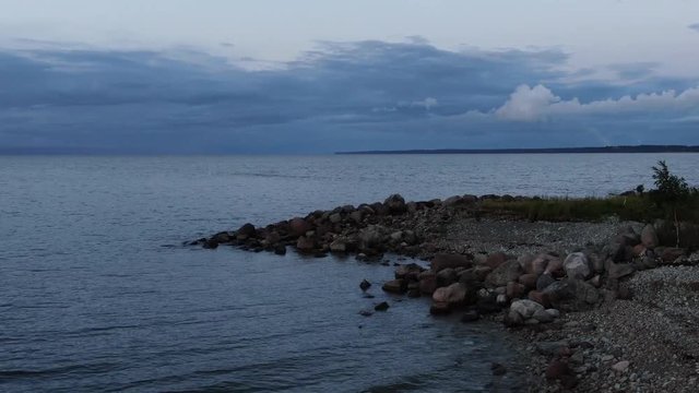 Sea and shore. Filmed on drone.