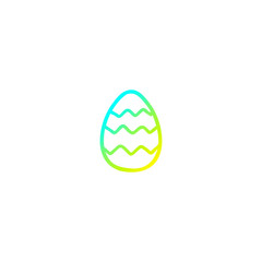 cold gradient line drawing cartoon painted easter egg