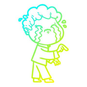 recommend clip art: cold gradient line drawing cartoon man crying