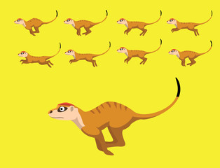 Meerkat Running Animation Sequence Cartoon Vector
