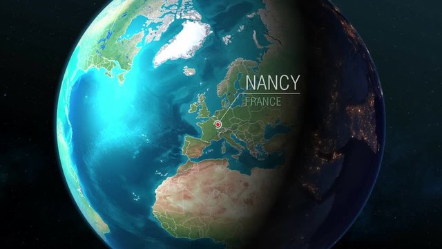 France - Nancy - Zooming from space to earth