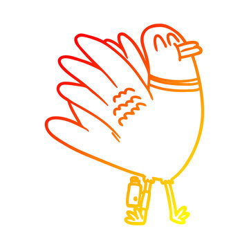 recommend clip art: warm gradient line drawing cartoon pigeon
