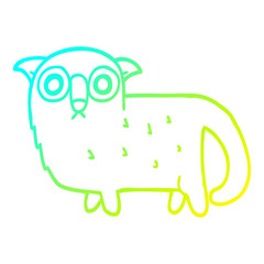 cold gradient line drawing cartoon funny cat