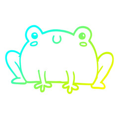 cold gradient line drawing cartoon frog