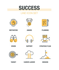 Fototapeta premium SUCCESS LINE ICON SET