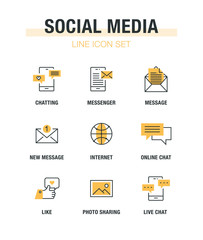 SOCIAL MEDIA LINE ICON SET