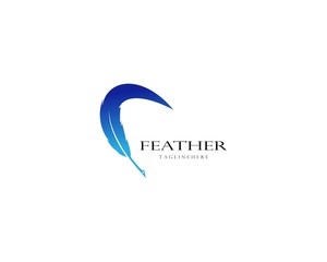 Obraz premium feather logo vector template