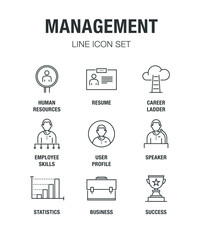 MANAGEMENT LINE ICON SET