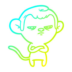 cold gradient line drawing cartoon monkey