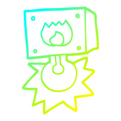 cold gradient line drawing cartoon flashing fire warning light