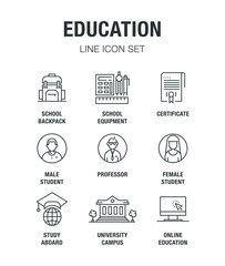 EDUCATION LINE ICON SET