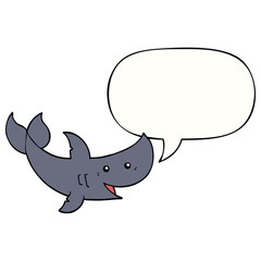 cartoon shark and speech bubble