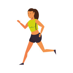 Fototapeta na wymiar Fitness woman running cartoon isolated