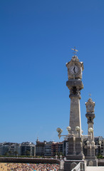 Clocks of La Concha Bay, San Sebastian, Guipuzcoa, Spain