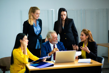 business teamwork Concept. Successful group of business people at work in office