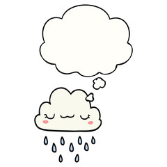 cartoon storm cloud and thought bubble