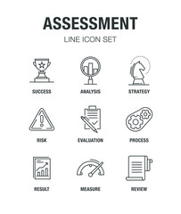 ASSESSMENT LINE ICON SET