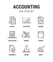 ACCOUNTING LINE ICON SET
