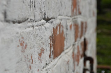 brick wall painted with chalk