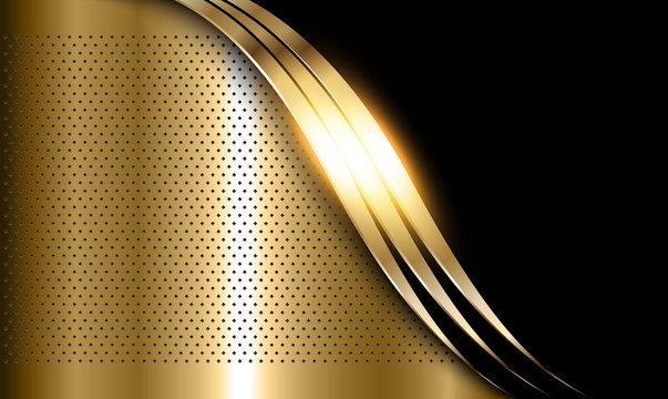Gold metal background, elegant shiny metallic golden vector background.