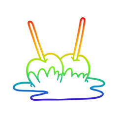 rainbow gradient line drawing toffee apples