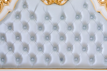 luxury texture of leather furniture decorated with crystal