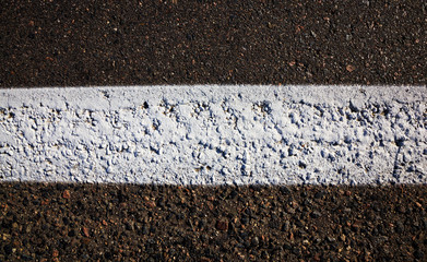 white road markings asphalted