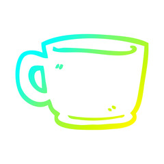 cold gradient line drawing cartoon tea cup