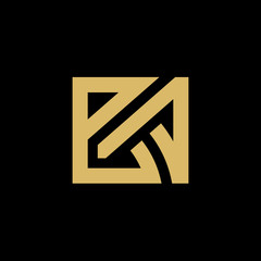 BA Initial Letters, Minimal Elegant Logo Design on Black Background - vector
