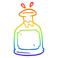 rainbow gradient line drawing cartoon whiskey decanter