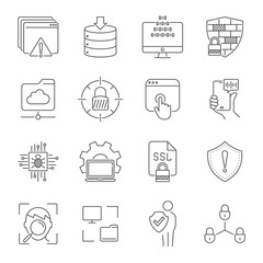 Linear internet icons set. Universal internet icon to use in web and mobile UI. Internet icons sign. Editable Stroke. EPS 10.