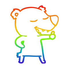 rainbow gradient line drawing cartoon bear