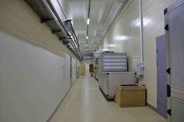 Office corridor in modern industrial production area