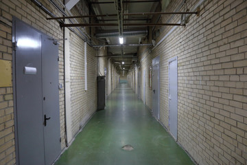 Office corridor in modern industrial production area