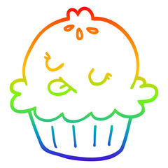 rainbow gradient line drawing cute cartoon pie